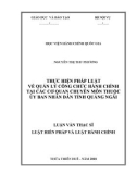 Luận văn Thạc sĩ Luật Hiến Pháp và Luật Hành Chính: Thực hiện pháp luật về quản lý công chức hành chính tại các cơ quan chuyên môn thuộc Ủy ban nhân dân tỉnh Quảng Ngãi