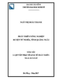 Tóm tắt Luận văn Thạc sĩ Kinh tế: Phát triển nông nghiệp huyện Tư Nghĩa, tỉnh Quảng Ngãi