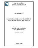 Tóm tắt Luận văn Thạc sĩ Kinh tế phát triển: Nghiên cứu tác động của đầu tư đối với tăng trưởng kinh tế tỉnh Kon Tum