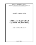 Luận văn Thạc sĩ Lịch sử: Cải cách ruộng đất tại Kiến An (1955-1957)