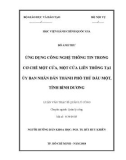 Luận văn Thạc sĩ Quản lý công: Ứng dụng công nghệ thông tin trong cơ chế một cửa, một cửa liên thông tại Ủy ban nhân dân thành phố Thủ Dầu Một, tỉnh Bình Dương