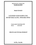 Tóm tắt Luận văn Thạc sĩ Kinh tế: Giải pháp giảm nghèo cho huyện Đắk Glong, tỉnh Đắk Nông