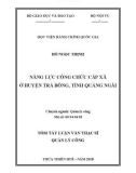 Tóm tắt Luận văn Thạc sĩ Quản lý công: Năng lực công chức cấp xã ở huyện Trà Bồng, tỉnh Quảng Ngãi