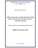 Tóm tắt Luận văn Thạc sĩ Quản trị kinh doanh: Nâng cao chất lượng đội ngũ CC cấp xã của thị xã Chí Linh, tỉnh Hải Dương