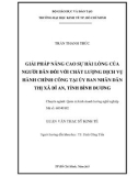 Luận văn Thạc sĩ Kinh tế: Giải pháp nâng cao sự hài lòng của người dân đối với chất lượng dịch vụ hành chính công tại Uỷ ban nhân dân thị xã Dĩ An, tỉnh Bình Dương