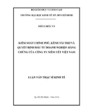 Luận văn Thạc sĩ Kinh tế: Kiểm soát chính phủ, các kênh tài trợ và quyết định đầu tư doanh nghiệp - Bằng chứng của công ty niêm yết Việt Nam