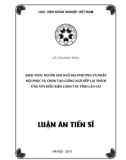 Luận án Tiến sĩ: Khai thác nguồn gen ngô địa phương và nhập nội phục vụ chọn tạo giống ngô nếp lai thích ứng với điều kiện canh tác tỉnh Lào Cai