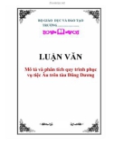 LUẬN VĂN: Mô tả và phân tích quy trình phục vụ tiệc Âu trên tàu Đông Dương