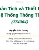 Bài giảng Phân tích và thiết kế hệ thống thông tin: Phân tích môi trường và nhu cầu - Nguyễn Nhật Quang (ĐH Bách khoa Hà Nội)