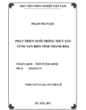 Tóm tắt Luận án tiến sĩ Kinh tế: Phát triển nuôi trồng thủy sản vùng ven biển tỉnh Thanh Hóa