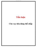 Tiểu luận: Cho vay tiêu dùng thế chấp