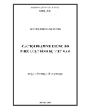 Tóm tắt Luận văn Thạc sĩ Luật học: Các tội phạm về khủng bố theo luật hình sự Việt Nam