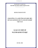 Luận án Tiến sĩ Kinh tế học: Ảnh hưởng của giới tính giám đốc đến kết quả kinh doanh của doanh nghiệp Việt Nam