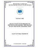 Luận văn Thạc sĩ Kinh tế: Quản lý ngân sách theo đầu ra đối với ngành Giáo dục trên địa bàn huyện Tháp Mười, tỉnh Đồng Tháp