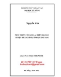 Luận văn Thạc sĩ Kinh tế: Phát triển cây keo lai trên địa bàn huyện Thăng Bình, tỉnh Quảng Nam