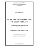 Luận văn Thạc sĩ Toán học: Về phương trình tuyến tính với các số Fibonacci