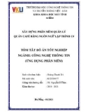 Tóm tắt Đồ án tốt nghiệp Công nghệ thông tin: Xây dựng phần mềm quản lý quán café bằng ngôn ngữ lập trình C#