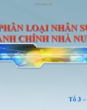 Phân loại nhân sự hành chính nhà nước