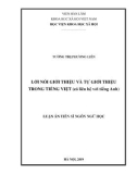 Luận án Tiến sĩ Ngôn ngữ học: Lời nói giới thiệu và tự giới thiệu trong tiếng Việt (Có liên hệ với tiếng Anh)