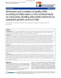 báo cáo khoa học: Dimensions and correlates of quality of life according to frailty status: a cross-sectional study on community-dwelling older adults referred to an outpatient geriatric service in Italy