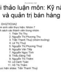 Bài thảo luận môn: Kỹ năng và quản trị bán hàng