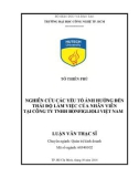 Luận văn Thạc sĩ Quản trị kinh doanh: Nghiên cứu các yếu tố ảnh hưởng đến thái độ làm việc của nhân viên tại Công ty TNHH Bonfiglioli Việt Nam