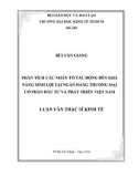 Luận văn Thạc sĩ Kinh tế: Phân tích các nhân tố tác động đến khả năng sinh lợi tại Ngân hàng thương mại cổ phần Đầu tư và Phát triển Việt Nam