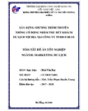 Tóm tắt Đồ án tốt nghiệp Marketing du lịch: Xây dựng chương trình truyền thông cổ động nhằm thu hút khách du lịch nội địa tại công ty TNHH D Blue