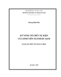 Luận án Tiến sĩ Tâm lý học: Kỹ năng tổ chức sự kiện của sinh viên ngành Du lịch