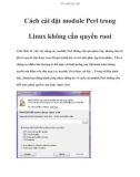 Cách cài đặt module Perl trong Linux không cần quyền root