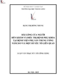 Luận văn Thạc sĩ Y tế công cộng: Hài lòng của người đến khám và điều trị bệnh phụ khoa tại Bệnh viện Phụ sản trung ương năm 2019 và một số yếu tố liên quan