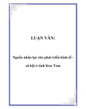 LUẬN VĂN:  Nguồn nhân lực cho phát triển kinh tế xã hội ở tỉnh Kon Tum