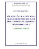 Luận văn Thạc sĩ Kinh tế: Tác động của các cú sốc ngoại sinh đến chính sách điều hành kinh tế vĩ mô ở các thị trường mới nổi Đông Nam Á