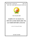 Luận văn Thạc sĩ Y học: Nghiên cứu tác dụng viên nén GANMO trong điều trị gan nhiễm mỡ trên lâm sàng