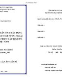 Tóm tắt luận án Tiến sĩ Kinh tế học: Các mô hình phân tích tác động của đầu tư trực tiếp nước ngoài đến chuyển dịch cơ cấu kinh tế ở Việt Nam