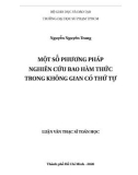 Luận văn Thạc sĩ Toán giải tích: Một số phương pháp nghiên cứu bao hàm thức trong không gian có thứ tự