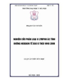 Luận án Tiến sĩ Y học: Nghiên cứu phân loại u lympho ác tính không Hodgkin tế bào B theo WHO 2008