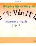 Bài giảng Tiếng Việt 1 bài 73: Vần IT, IÊT