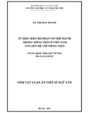 Tóm tắt Luận án Tiến sĩ Ngữ văn: Từ biểu hiện bộ phận cơ thể người trong tiếng Thái ở Việt Nam (có liên hệ với tiếng Việt)