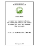 Luận văn Thạc sĩ Quản lý đất đai: Đánh giá việc thực hiện công tác bồi thường khi Nhà nước thu hồi đất dự án nhà máy Nhiệt điện - Nghi Sơn - Tỉnh Thanh Hoá