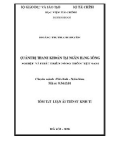 Tóm tắt Luận án tiến sĩ Kinh tế: Quản trị thanh khoản tại Ngân hàng Nông nghiệp và Phát triển Nông thôn Việt Nam