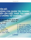 Chuyên đề: Tác động của quản trị doanh nghiệp lên việc thực thi ERM bằng chứng từ Canada