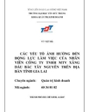 Luận văn Thạc sĩ Quản trị kinh doanh: Các yếu tố ảnh hưởng đến động lực làm việc của nhân viên Công ty TNHH MTV xăng dầu Bắc Tây Nguyên trên địa bàn tỉnh Gia Lai