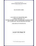 Luận văn Thạc sĩ Kinh tế: Các nhân tố ảnh hưởng đến ý định nghỉ việc của người lao động trẻ có trình độ cao đẳng trở lên tại địa bàn thành phố Hồ Chí Minh