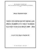 Luận văn Thạc sĩ Kinh tế: Nhân tố chính quyết định lạm phát, nghiên cứu thực nghiệm tại Việt Nam giai đoạn 2005 – 2014