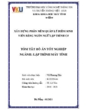 Tóm tắt Đồ án tốt nghiệp Lập trình máy tính: Xây dựng phần mềm quản lý điểm sinh viên bằng ngôn ngữ lập trình C#