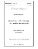 Tóm tắt Luận văn thạc sĩ Quản lý công: Quản lý nhà nước về du lịch trên địa bàn tỉnh Đắk Nông