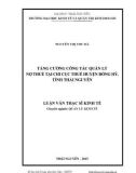 Luận văn Thạc sĩ Kinh tế: Tăng cường công tác quản lý nợ thuế tại Chi cục Thuế huyện Đồng Hỷ, tỉnh Thái Nguyên