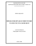 Luận văn Thạc sĩ Văn học: Mối quan hệ giữa quan niệm văn học và sáng tác của Cao Bá Quát