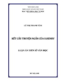 Luận án Tiến sĩ Văn học: Kết cấu truyện ngắn của O.Henry